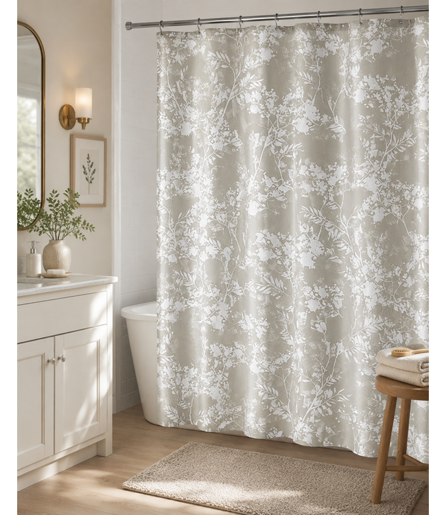 PRINTED FABRIC SHOWER CURTAIN AST 70X72