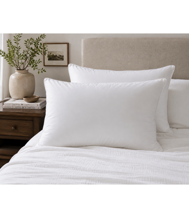 LAUREN TAYLOR 2pk FEELS LIKE DOWN FEATHER PILLOWS WHITE 20X28"