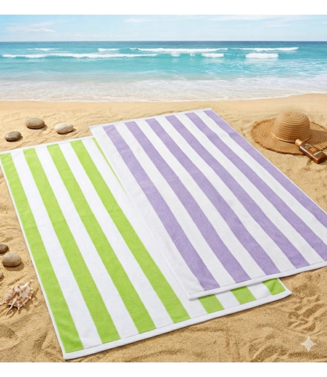 CABANA STRIPE BEACH TOWEL AST 28X58"