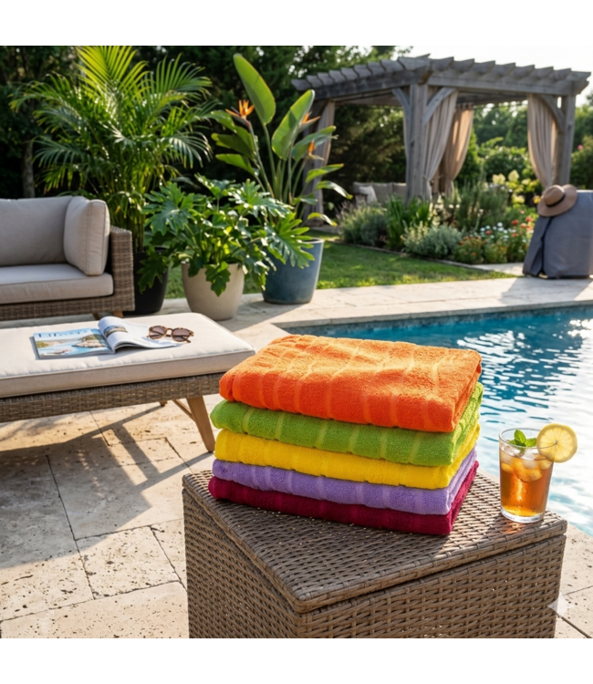 WAVE BRIGHT BEACH TOWEL AST 28X58"