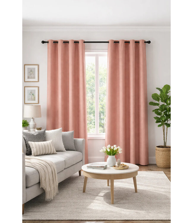 SOFIA LAURENT FAUX SUEDE BLACKOUT GROMMET WINDOW PANEL 54X84"
