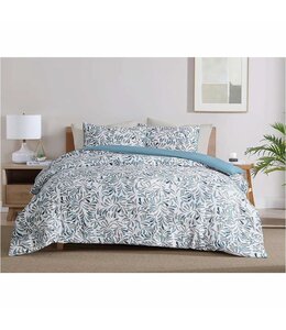 LAUREN TAYLOR ELODIE 3Pc JACQUARD COMFORTER SET BLUE
