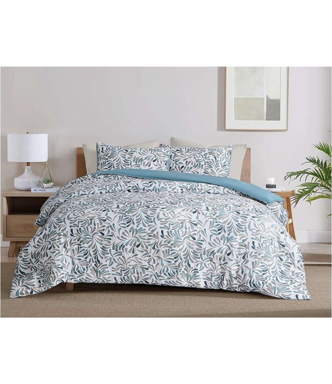 LAUREN TAYLOR ELODIE 3Pc JACQUARD COMFORTER SET BLUE