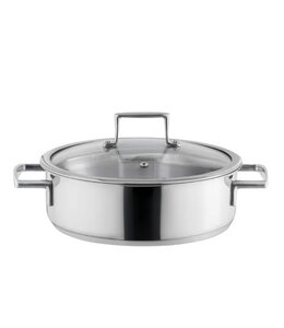 MADAME COCO ELENA STAINLESS STEEL SHALLOW POT w/LID 3400 ml