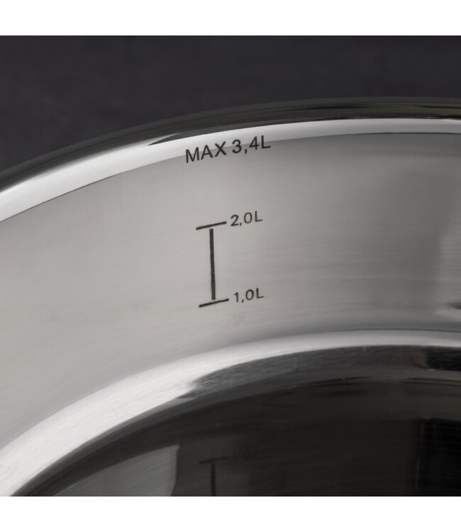 MADAME COCO ELENA STAINLESS STEEL SHALLOW POT w/LID 3400 ml