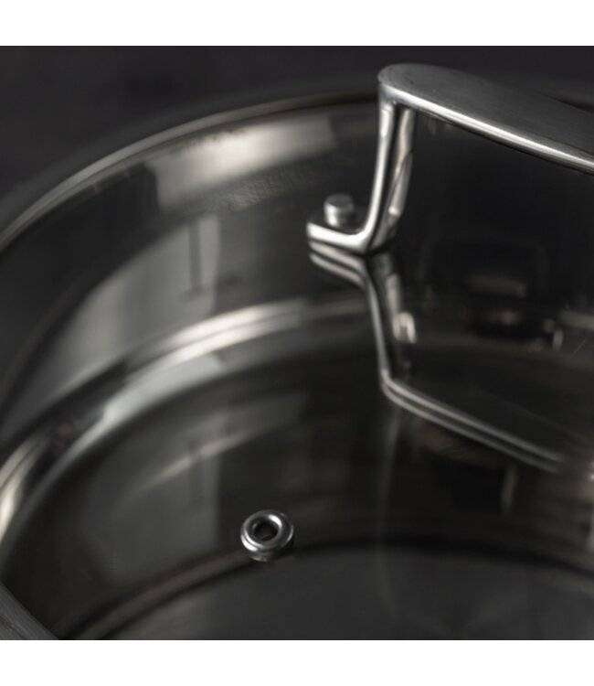 MADAME COCO ELENA STAINLESS STEEL SHALLOW POT w/LID 3400 ml