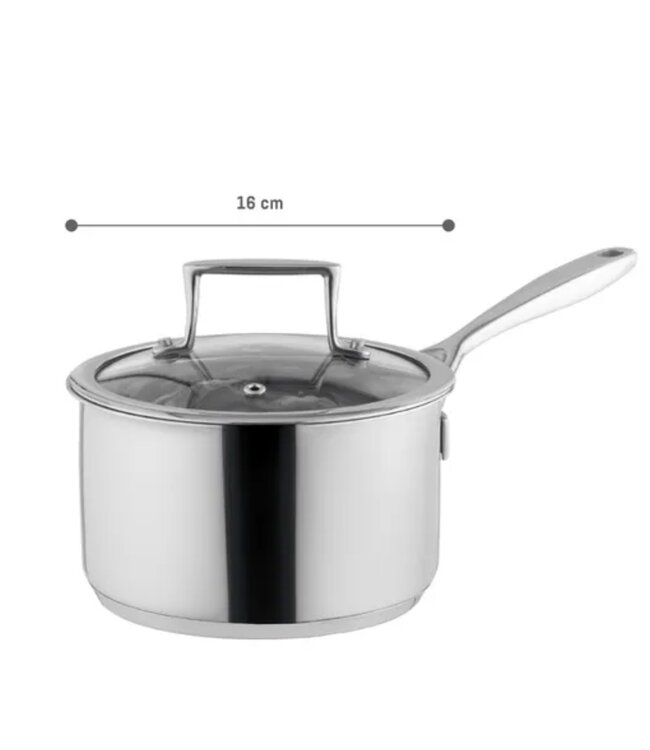 MADAME COCO ELENA STAINLESS STEEL SAUCE PAN w/LID 1900 ml