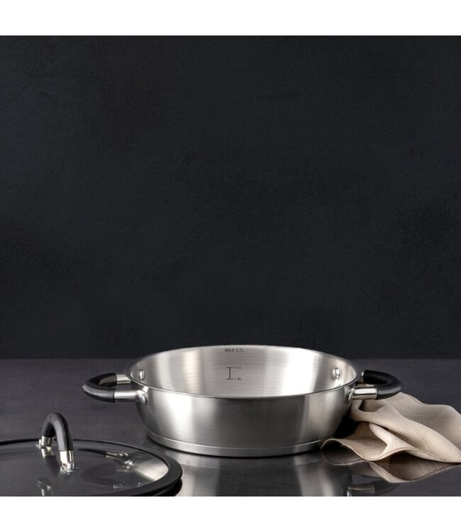 MADAME COCO COLIN STAINLESS STEEL SHALLOW POT w/LID 2700 ml