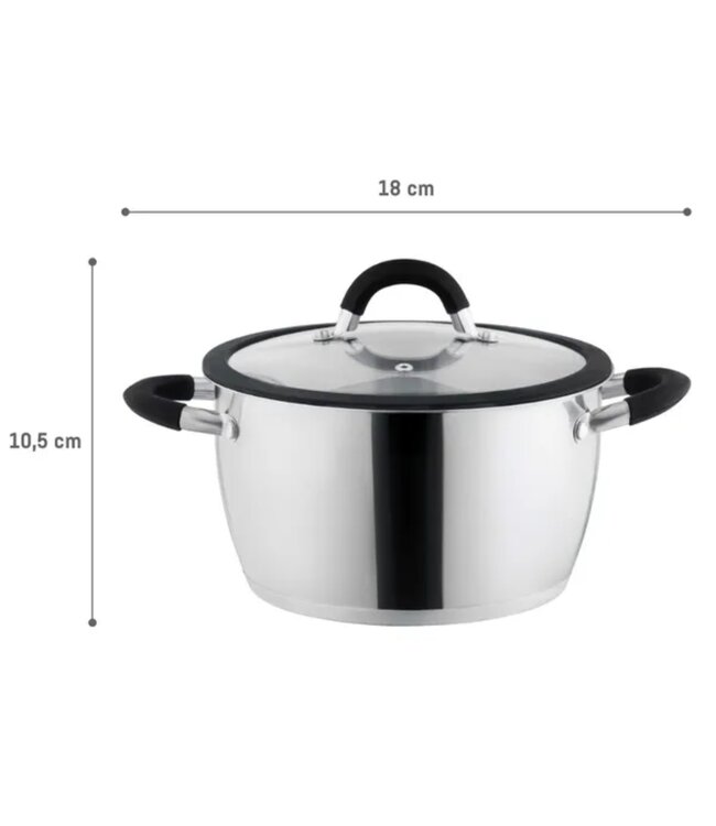MADAME COCO COLIN STAINLESS STEEL DEEP POT w/LID 2450 ml
