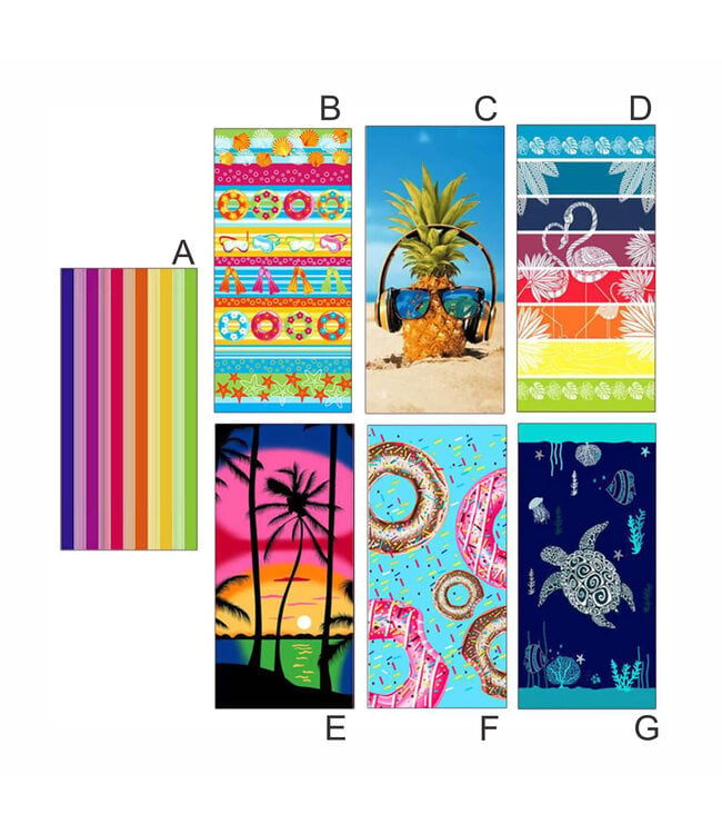 LAUREN TAYLOR ASSORTED COTTON PRINTED BEACH TOWELS 28X58"