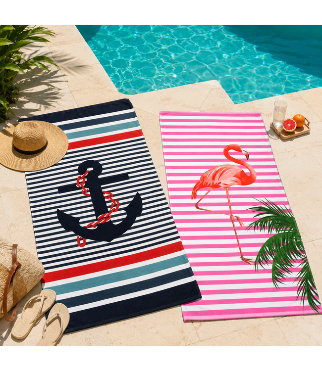LAUREN TAYLOR LARGE ASSORTED PRINTED BEACH TOWELS 38X69"