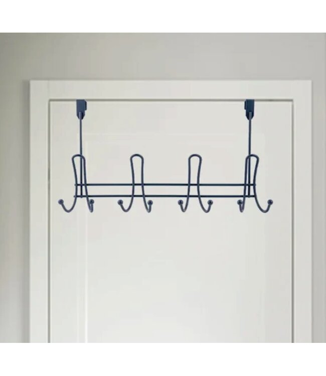 STUDIO 707 4 TRIPLE HOOK OVER THE DOOR HOOKS  SATIN NICKEL 18.5" X10.5" X5" IN
