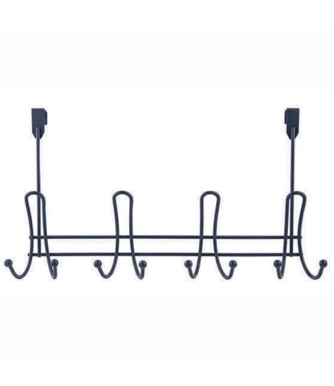 STUDIO 707 4 TRIPLE HOOK OVER THE DOOR HOOKS  MATTE BLACK 18.5" X10.5" X5" IN