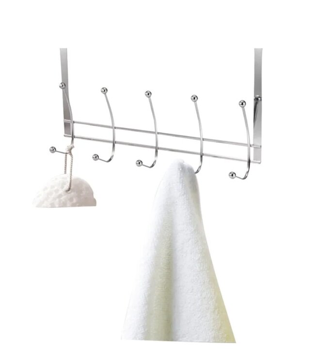 STUDIO 707 5 DOUBLE HOOK OVER THE DOOR HOOKS  CHROME 19.5" X 5.3" X 11.2" IN