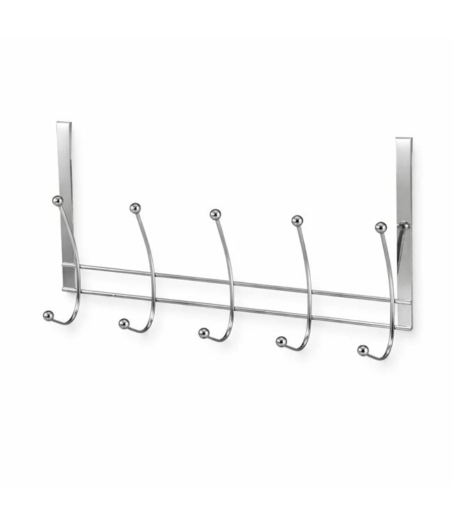 STUDIO 707 5 DOUBLE HOOK OVER THE DOOR HOOKS  CHROME 19.5" X 5.3" X 11.2" IN