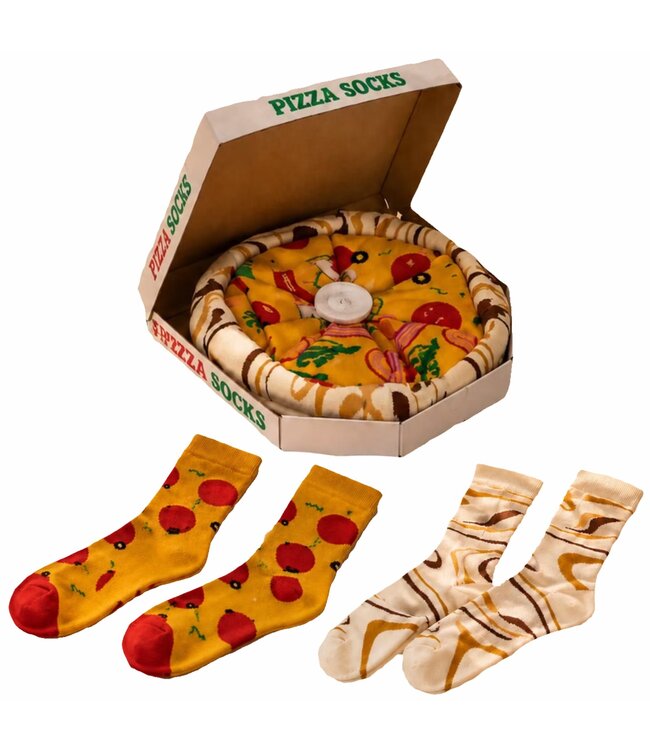 4 PAIRS PIZZA SOCKS IN BOX MULTI