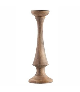 NATURAL WOOD CANDLESTICK HOLDER 4"x4"x10"