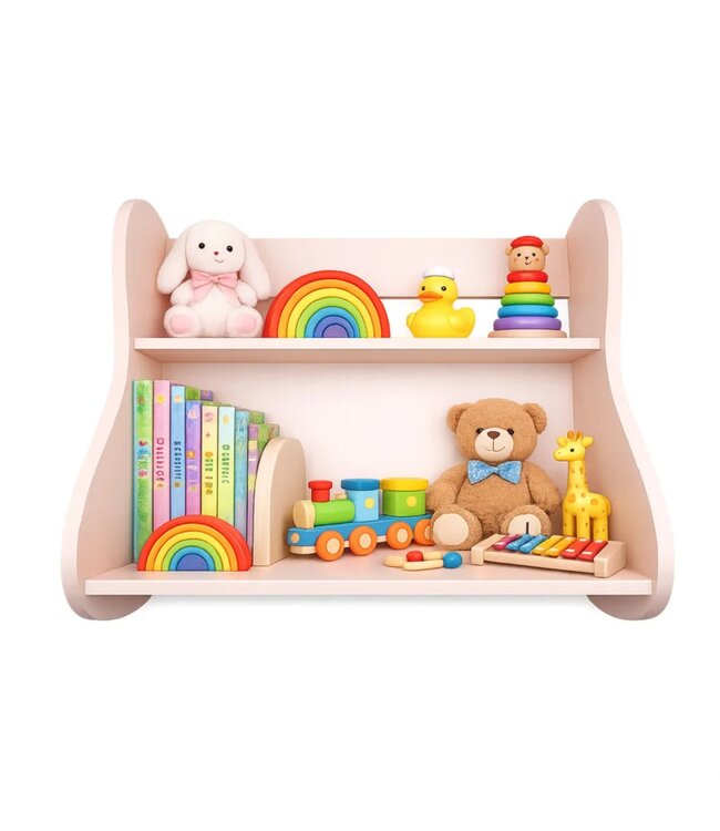 mari & mac 2 TIER KIDS DECORATIVE WALL SHELF 18"x6"x18"