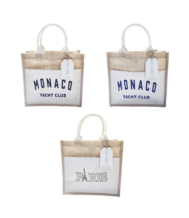 JUTE TOTO BAG (Monaco Blue OR Monaco Black OR Paris)