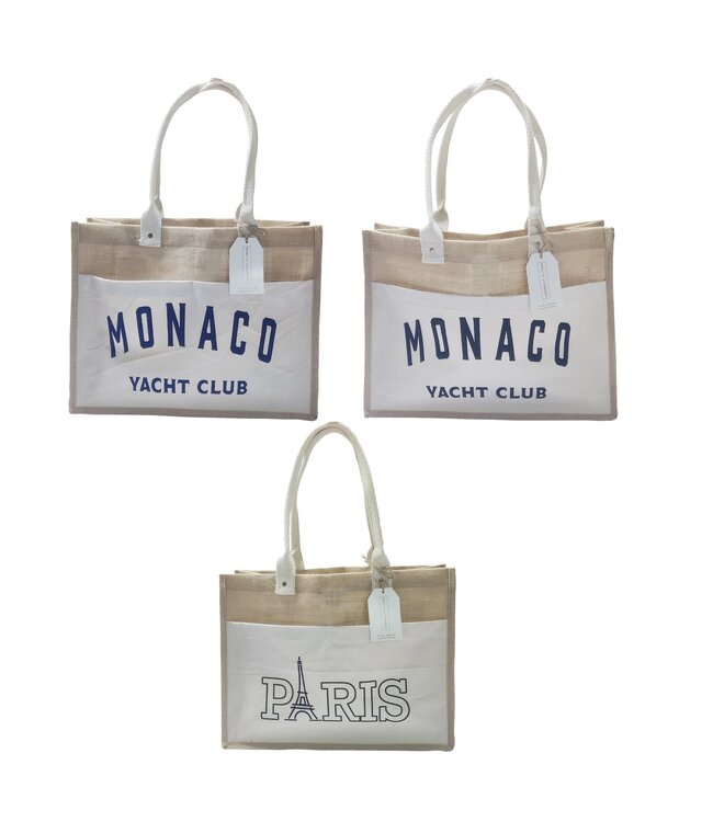 JUTE TOTO BAG (Monaco Blue OR Monaco Black OR Paris)