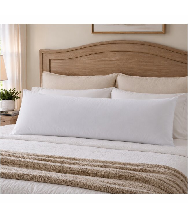 STUDIO 707 MICROFIBER WHITE BODY PILLOW 18X42"
