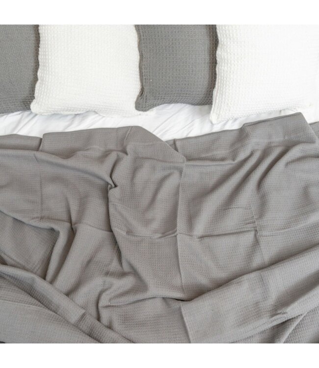 100% COTTON WAFFLE WEAVE HONEYCOMB BLANKET
