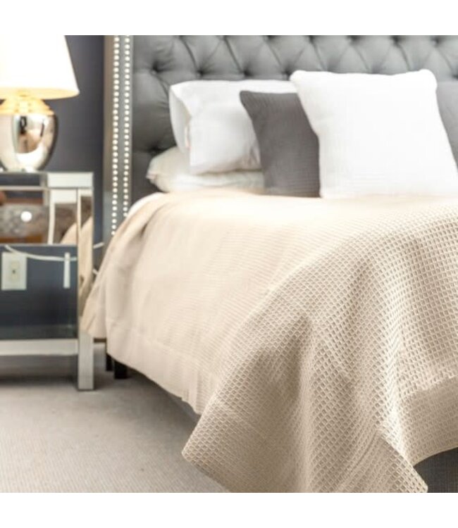 100% COTTON WAFFLE WEAVE HONEYCOMB BLANKET