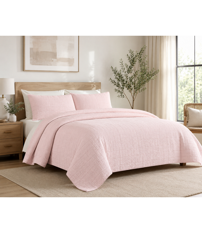 LAUREN TAYLOR PETAL PLUSH 3Pc QUILT SET AST
