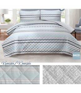JAX 3Pc REVERSIBLE  QUILT SET DOUBLE/QUEEN