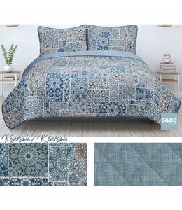 HEATHER 3Pc REVERSIBLE  QUILT SET DOUBLE/QUEEN