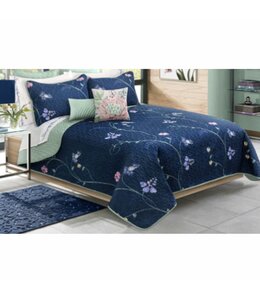 SYMPHONY 3Pc REVERSIBLE  QUILT SET DOUBLE/QUEEN