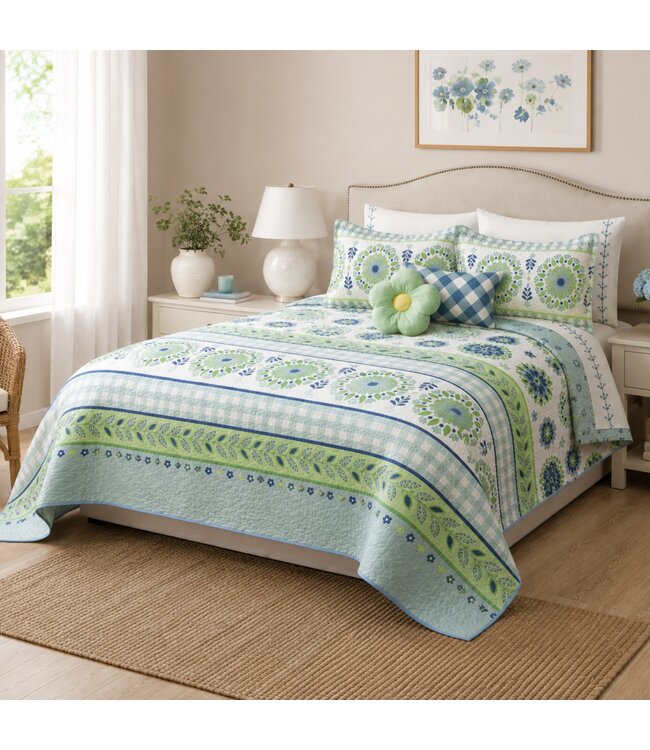 HAYLEY JUVENILE PRINTED QUILT SET MULTI