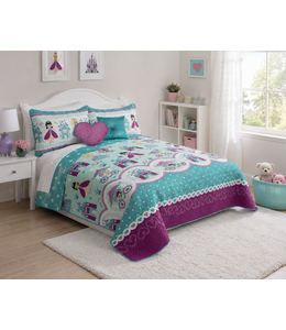 FIONA 3PC JUVENILE PRINTED QUILT SET MULTI DOUBLE/QUEEN