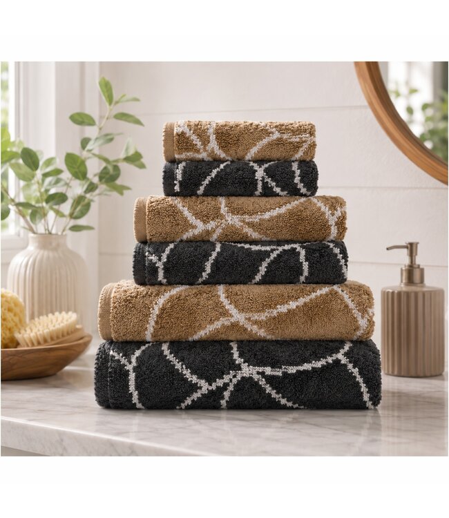 LIDIA JACQUARD TOWELS AST (grey OR green OR beige)