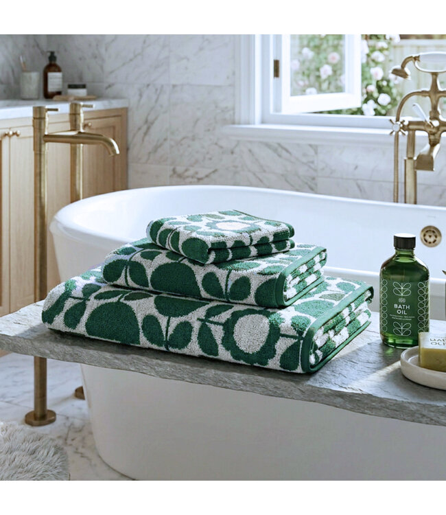 CAMELIA JACQUARD TOWELS AST (GRN or GRY or BURG)