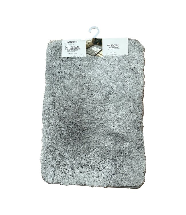 MICROFIBER BATH MAT GREY 16X24″