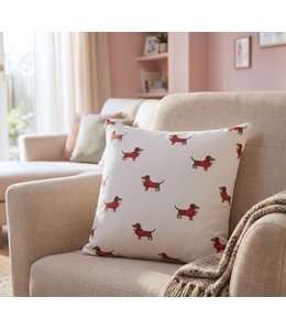 LAUREN TAYLOR DOG PRINT CUSHION AST 18X18"