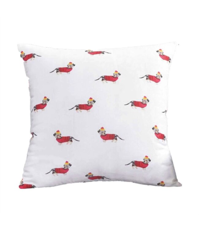 LAUREN TAYLOR DOG PRINT CUSHION AST 18X18"