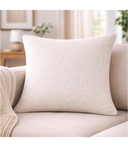 ALIKA CHENILLE JACQUARD CUSHION 20X20" WHITE