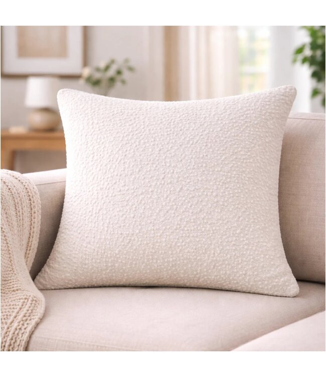 ALIKA CHENILLE JACQUARD CUSHION 20X20" WHITE