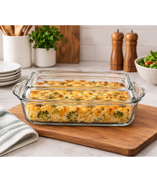 BORCAM BORO RECTANGULAR CASSEROLE w/LID 2.75L