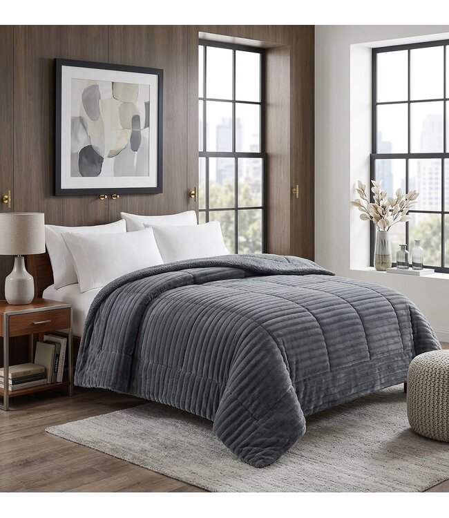 ANTON TEXTURED VELOUR COMFORTER AST