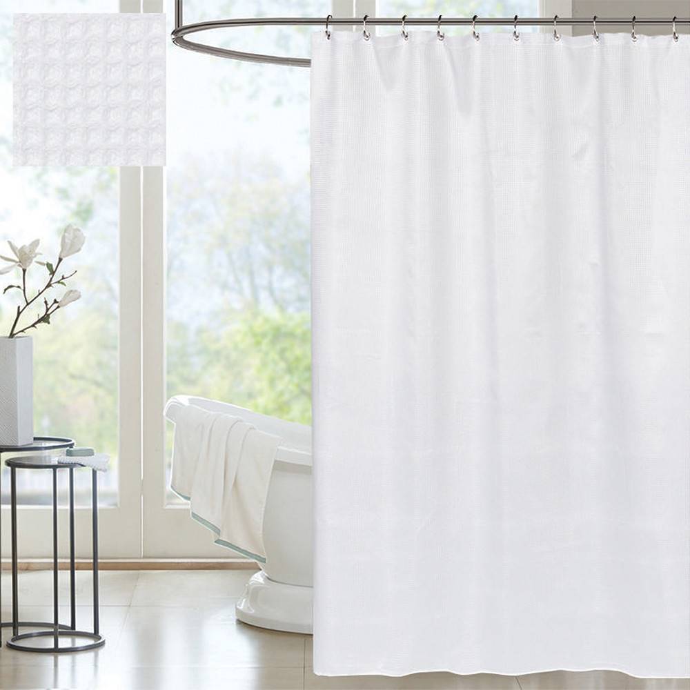 W Home Cotton Waffle Shower Curtain White 72x72 Mp12