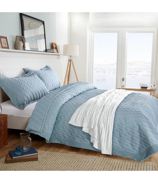 LAUREN TAYLOR *SANNA WAVE PLEATED 3PC QUILT SET (MP2)
