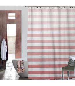 *CHIARA OMBRE STRIPE SHOWER CURTAIN CORAL 70X72