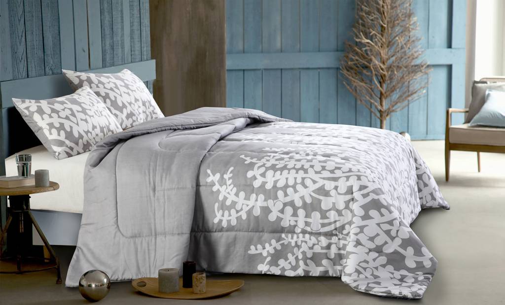 Priya Grey 3pc Comforter Set Mp2 Oxford Mills Home Fashion
