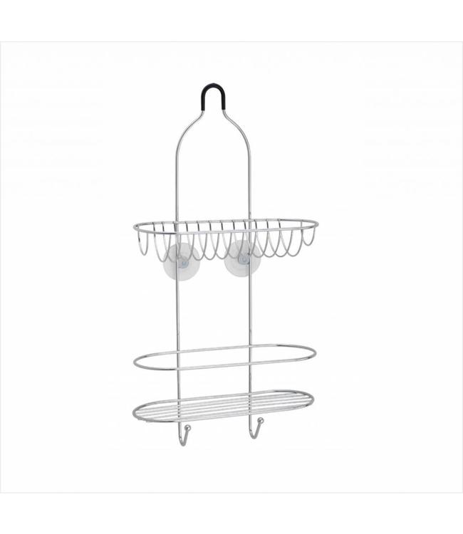 2 Tier Chrome Plated Shower Caddy With Suction Cups Mp12