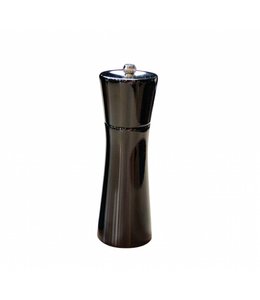 A LA CUISINE RUBBER/WOOD SALT/PEPPER MILL w/CERAMIC GRINDER BLACK 7" (MP12)