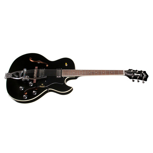 Guild Starfire III w/ Guild Vibrato Tailpiece, Black, Hollow Body w/Case Guild Starfire III w/ Guild Vibrato Tailpiece, Black, Hollow Body w/Case