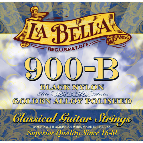 La Bella 900-B ELITE, Black Nylon, Polished Golden Alloy La Bella 900-B ELITE, Black Nylon, Polished Golden Alloy